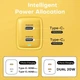 Зарядний пристрій ASOMETECH GaN 40W dual Type-C ports швидка зарядка PD+QC3.0 Yellow - зображення 7
