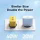 Зарядний пристрій ASOMETECH GaN 40W dual Type-C ports швидка зарядка PD+QC3.0 Yellow - зображення 14