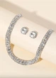 Набір жіночий сережки і кольє з камінчиками Fashion Jewelry Сріблястий 11342 - зображення 3
