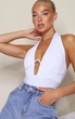 Боди в рубчик с корекцией бюста PrettyLittleThing Белый 11047 L (46) - изображение 2