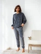 Пижама (свитшот + штаны) женская теплая велюровая BARWA garments 0332/333 S Графит (2113323331329) - изображение 3