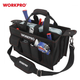 Сумка для инструмента WORKPRO 390x220x290мм органайзер, 14 карманов, с регулируемым плечевым ремнем WP281006 - изображение 5