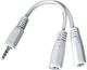 Kabel stereo audio Cablexpert 3.5 mm F - 2 x 3.5 mm M 0.1 m Biały (CCA-415W) - obraz 2