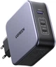 Зарядний пристрій Ugreen CD289 3xUSB 140W GaN (2хUSB-C+USB-A) with C to C Cable 1.5 м Gray - зображення 9