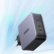 Зарядний пристрій Ugreen CD289 3xUSB 140W GaN (2хUSB-C+USB-A) with C to C Cable 1.5 м Gray - зображення 12