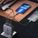 Зарядний пристрій Ugreen CD289 3xUSB 140W GaN (2хUSB-C+USB-A) with C to C Cable 1.5 м Gray - зображення 3