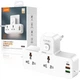 Мережевий фільтр LDNIO SC2311 перехідник із нічником 2x220V+2хUSB+1хType-C 2.4А/1хPD3.0-20W/1хQC3.0-18W Led розгалужувач трійник електричний з вимикачем та заземленням швидка зарядка Білий - изображение 2