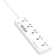 Сітковий фільтр LDNIO SC5614 5х220V+6хUSB 3.4A/17W 2M електричний підовжувач швидка зарядка для пристроїв Білий - зображення 3