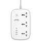 Сітковий фільтр LDNIO SCW3451 2500W 3х220V+3хUSB+1хType-C QC/PD,3A/30W 2M WiFi управління електричний підовжувач швидка зарядка для пристроїв Білий - зображення 1