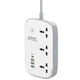Сітковий фільтр LDNIO SCW3451 2500W 3х220V+3хUSB+1хType-C QC/PD,3A/30W 2M WiFi управління електричний підовжувач швидка зарядка для пристроїв Білий - зображення 3