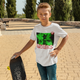Футболка белая с принтом онлайн игры Roblox "Персонаж в зеленом огне. Roblox. Роблокс" Кавун 86 см ФП011953 - изображение 2