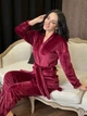 Домашний женский костюм с халатом Fashion 46/48 бордовый - изображение 2