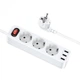 Мережевий фільтр Hoco NS2 (3 розетки + 3 USB) 1.8m (white) - зображення 2