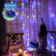 Гірлянда на вікно новорічна гірлянда на штори Lightwell мультиколір із пультом 3 LED, USB - зображення 2
