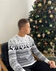 Чоловічий новорічний светр з оленями "Deer" Білий, розмір 3XL - зображення 4