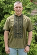Чоловіча вишиванка V&V Повітряний XXL Хакі (470114193-022) - зображення 1
