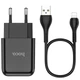 Мережевий зарядний пристрій Hoco N2 з 1USB 2.1A 10,5W з кабелем Lightning - зображення 4