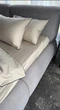 Постельное бельё сатин с кантом Premium MLS Полуторный комплект 160*220/50*70 бежеый / кант чёрный - изображение 1