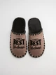 Чоловічі домашні капці Family Story The Best Husband 46-47 Чорно-бежевий (n0102-47e-003b) - зображення 2