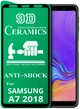 Протиударна захисна плівка Ceramics для Samsung A750 Galaxy A7 2018 Full Glue, на весь дисплей, чорна рамка - зображення 1
