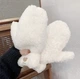 Варежки меховые Тедди со шнурком (Teddy, медведь, мишка, каракуль) Белый, Унисекс WUKE One size - изображение 1