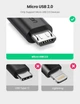 Кабель-Адаптер Ugreen OTG Micro USB круглый 12СМ черный (US133) - зображення 11