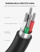 Кабель-Адаптер Ugreen OTG Micro USB круглый 12СМ черный (US133) - зображення 12