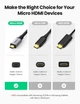 Кабель Ugreen Micro HDMI штекер to HDMI 2.0 разъем 4K 60Hz 3D нейлоновая оплетка 25CM Black (HD149) - изображение 6