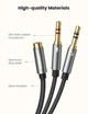 Переходник-разветвитель Ugreen Сплиттер с нейлоновой оплеткой 3.5mm 2 AM to 3.5mm AF 20СМ Metal Black (AV140) - изображение 14