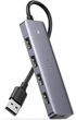 USB-хаб Ugreen USB 3.0 hub портативный тонкий 4-портовый концентратор 16 см Black (CM219) - изображение 1