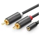Переходник-разветвитель Ugreen 3.5mm F / 2RCA M аудио кабель 25CM (AV102) - изображение 1