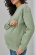 Базовый свитшот для беременных и кормящих oversize со скрытыми молниями S Kloya Юла Мама Оливковый - изображение 5