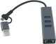 USB-хаб Dynamode 4 в 1 USB Type-C/Type-A to 3 x USB 3.0 1 x RJ45 Gigabit LAN Металл (DM-AD-GLAN-U3) - изображение 3