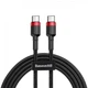 Кабель Baseus Cafule USB Type-C to USB Type-C 1м 3A PD 60W Black/Grey (CATKLF-GA91) - изображение 1