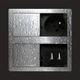Розетковий блок ASA VERSAHIT Dual 1x220+1USB 5V (060.15F.00009) нержавіюча сталь - зображення 1