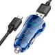 Зарядне автомобільне HOCO Z47 Transparent Discovery Edition (2USB/QC3.0/3A/20W) MicroUSB Синій - изображение 1