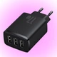 Сетевое зарядное устройство Baseus 3USB 3.4A тройной адаптер 17W, Черный - изображение 1