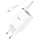 Мережевий зарядний пристрій HOCO C100A PD20W+QC3.0 + Type-C to Lightning / White - зображення 4