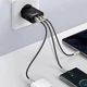 Мережевий зарядний пристрій Baseus 2USB Type-C 3A QC3.0 PD3.0 потрійний адаптер 30W з швидкою зарядкою, Чорний - зображення 6