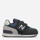 Buty sportowe chłopięce na rzepy New Balance 574 IV574BD1 25.5 Czarne (195481365134) - obraz 1