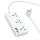 Подовжувач мережевий HOCO AC7A 3USB, Type-C, 3 розетки, 1.5 м, білий - зображення 1