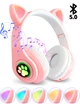 Навушники з котячими вушками Бездротові Wireless headphones Cat ear CXT-B39 Рожеві з Bluetooth гарнітурою та LED підсвічуванням - зображення 1