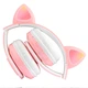 Навушники з котячими вушками Бездротові Wireless headphones Cat ear CXT-B39 Рожеві з Bluetooth гарнітурою та LED підсвічуванням - зображення 2