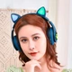 Навушники з котячими вушками Бездротові Wireless headphones Cat ear CXT-B39 Сині з Bluetooth гарнітурою та LED підсвічуванням - зображення 2
