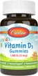 Вітамін D Carlson Labs Kid's Vitamin D3 Gummies 1000 IU (25 mcg) 60 Vegetarian Gummies (Fruit) - зображення 1