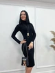 Женское платье-гольф в рубчик Fashion 50/52 черный - изображение 1