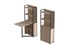 Стол книжка с этажеркой Практик 2 Ferrum-decor 1555x640x990 Черный металл ДСП Дуб Сан-Марино 16 мм (PRA202) - изображение 1