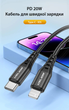 Кабель Apple Lightning - USB Type-C 20 Вт (1м) зарядный шнур для быстрой зарядки телефонов USLION US0186 Purple - изображение 3