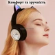 Детские беспроводные светящиеся Bluetooth 5.0 LED наушники с ушками Гарнитура встроенный микрофон CAT AKZ 02 Mp3 MicroSD Цветная подсветка Складные Черные - изображение 4