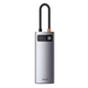 Розгалужувач USB-Хаб 5в1 (TYPE-C TO HDMI*1+USB3.0*3+PD*1) док-станція Baseus Silver (CAHUB-CX0G) - зображення 7